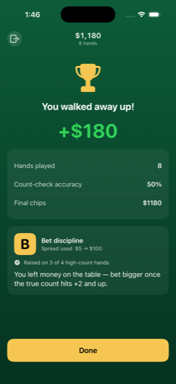 Bet-spread coaching at cash-out